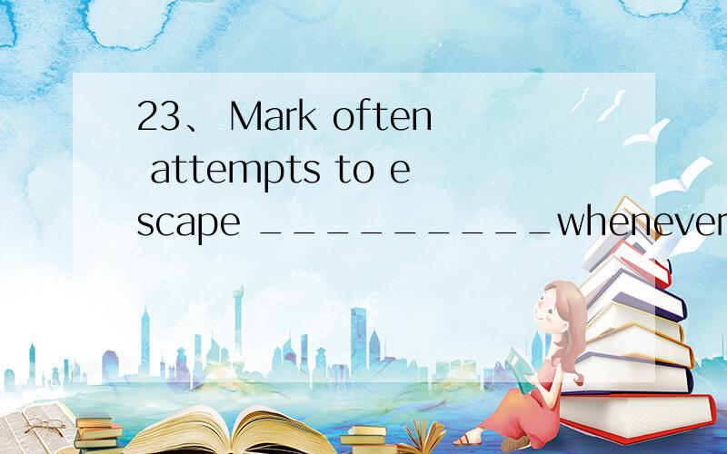 23、 Mark often attempts to escape _________whenever he breaks traffic regulations.A、having beenfinedB、to have beenfinedC、to be finedD、being fined24、What’s thelanguage ___ in Germany.A、speaking B、spoken C、be spokenD、to speak25、