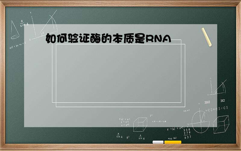 如何验证酶的本质是RNA