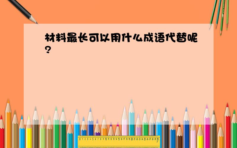 材料最长可以用什么成语代替呢?