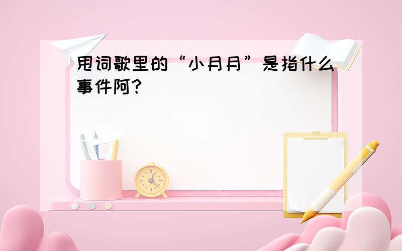 甩词歌里的“小月月”是指什么事件阿?