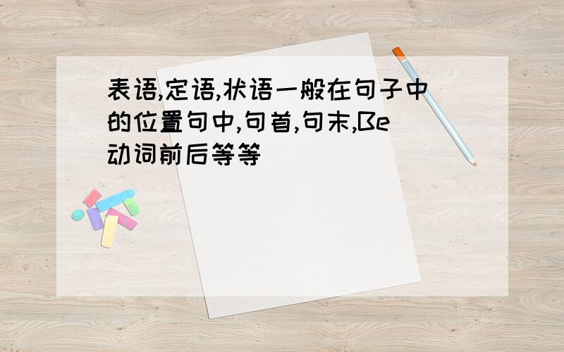 表语,定语,状语一般在句子中的位置句中,句首,句末,Be动词前后等等