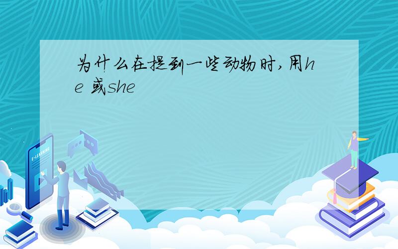 为什么在提到一些动物时,用he 或she