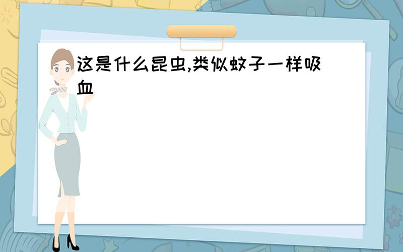 这是什么昆虫,类似蚊子一样吸血