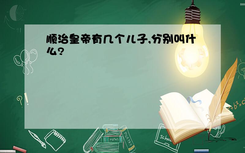 顺治皇帝有几个儿子,分别叫什么?