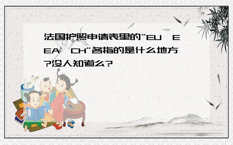 法国护照申请表里的“EU,EEA,CH”各指的是什么地方?没人知道么?