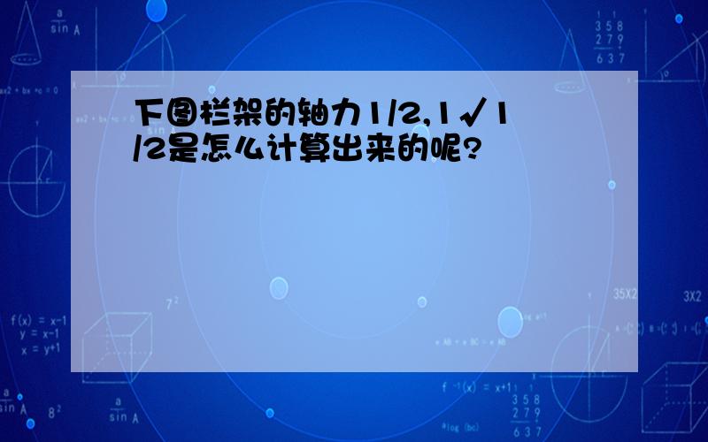 下图栏架的轴力1/2,1√1/2是怎么计算出来的呢?